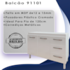 Balcao Sem Tampo Para Pia 120cm 9110 Branco Mobbs