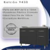 Balcao Sem Tampo Para Pia 120cm 9430 Preto Mobbs