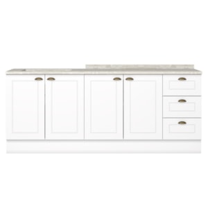 Balcao Tampo 120 cm Balcao Cooktop 80 cm Americana Branco Calcare Henn