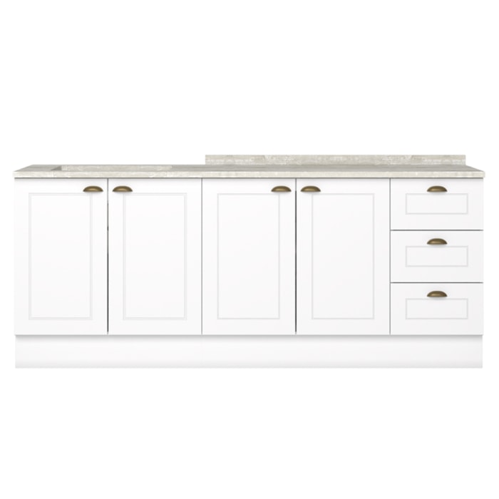 Balcao Tampo 120 cm Balcao Cooktop 80 cm Americana Branco Calcare Henn