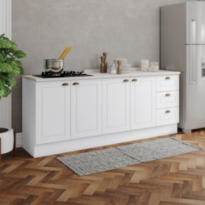 Balcao Tampo 120 cm Balcao Cooktop 80 cm Americana Branco Calcare Henn