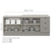 Balcao Tampo 120 cm Balcao Cooktop 80 cm Americana Cinza Calcare Henn