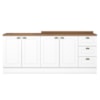 Balcao Tampo 120cm Balcao Cooktop 80cm Americana Branco Nature Henn