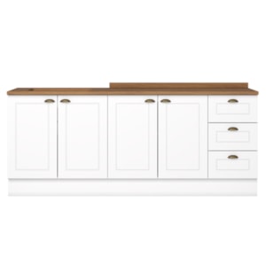 Balcao Tampo 120cm Balcao Cooktop 80cm Americana Branco Nature Henn
