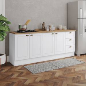 Balcao Tampo 120cm Balcao Cooktop 80cm Americana Branco Nature Henn