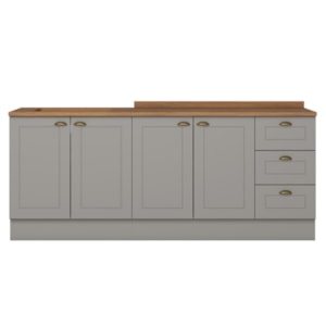 Balcao Tampo 120cm Balcao Cooktop 80cm Americana Cinza Nature Henn