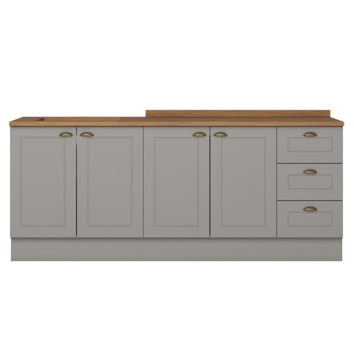 Balcao Tampo 120cm Balcao Cooktop 80cm Americana Cinza Nature Henn