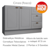 Balcao Tampo 120cm Balcao Cooktop 80cm Americana Cinza Nature Henn