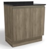 Balcao Tampo 2 Portas 80 cm Maxxi G744 Nogal Preto Kappesberg