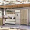 Balcao Tampo 2G Vidro 80cm MDF Kali 16415 Bianco Toq Bianco Toq Nicioli