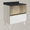Balcao Tampo 2G Vidro 80cm MDF Kali 16415 Bianco Toq Branco Uv Nicioli