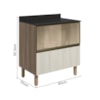 Balcao Tampo 2G Vidro 80cm MDF Kali 16415 Carvalho Toq Bianco Toq Nicioli
