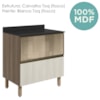 Balcao Tampo 2G Vidro 80cm MDF Kali 16415 Carvalho Toq Bianco Toq Nicioli