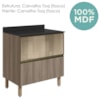 Balcao Tampo 2G Vidro 80cm MDF Kali 16415 Carvalho Toq Carvalho Toq Nicioli