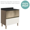 Balcao Tampo 2G Vidro 80cm MDF Kali 16415 Carvalho Toq Off White Cetim Nicioli