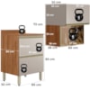 Balcao Tampo e Armario Aereo Vidro 60 cm MDF Proenca Nogueira Nude Prime Demartez