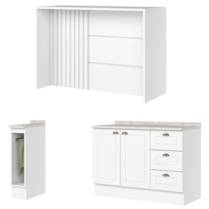 Bancada E Balcao Gourmet 146 cm CE817 Americana Branco Calcare Henn