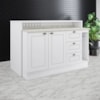 Bancada E Balcao Gourmet 146 cm CE817 Americana Branco Calcare Henn