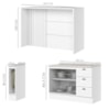 Bancada E Balcao Gourmet 146 cm CE817 Americana Branco Calcare Henn