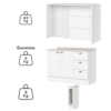 Bancada E Balcao Gourmet 146 cm CE817 Americana Branco Calcare Henn