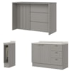 Bancada E Balcao Gourmet 146 cm CE817 Americana Cinza Calcare Henn