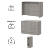 Bancada E Balcao Gourmet 146 cm CE817 Americana Cinza Calcare Henn