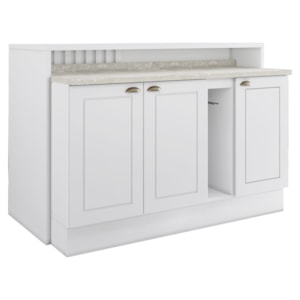 Bancada E Balcao Gourmet 146 cm CE818 Americana Branco Calcare Henn