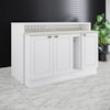 Bancada E Balcao Gourmet 146 cm CE818 Americana Branco Calcare Henn