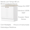 Bancada E Balcao Gourmet 146 cm CE818 Americana Branco Calcare Henn