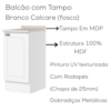 Bancada E Balcao Gourmet 146 cm CE818 Americana Branco Calcare Henn
