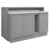 Bancada E Balcao Gourmet 146 cm CE818 Americana Cinza Calcare Henn