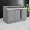 Bancada E Balcao Gourmet 146 cm CE818 Americana Cinza Calcare Henn