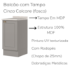 Bancada E Balcao Gourmet 146 cm CE818 Americana Cinza Calcare Henn