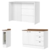Bancada E Balcao Gourmet 146cm CE817 Americana Branco Nature Henn