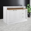 Bancada E Balcao Gourmet 146cm CE817 Americana Branco Nature Henn