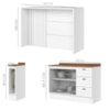 Bancada E Balcao Gourmet 146cm CE817 Americana Branco Nature Henn
