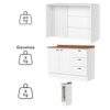 Bancada E Balcao Gourmet 146cm CE817 Americana Branco Nature Henn