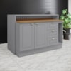 Bancada E Balcao Gourmet 146cm CE817 Americana Cinza Nature Henn
