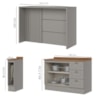 Bancada E Balcao Gourmet 146cm CE817 Americana Cinza Nature Henn