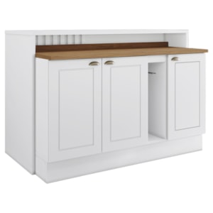 Bancada E Balcao Gourmet 146cm CE818 Americana Branco Nature Henn