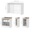 Bancada E Balcao Gourmet 146cm CE818 Americana Branco Nature Henn