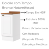 Bancada E Balcao Gourmet 146cm CE818 Americana Branco Nature Henn