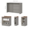 Bancada E Balcao Gourmet 146cm CE818 Americana Cinza Nature Henn