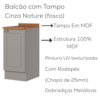 Bancada E Balcao Gourmet 146cm CE818 Americana Cinza Nature Henn