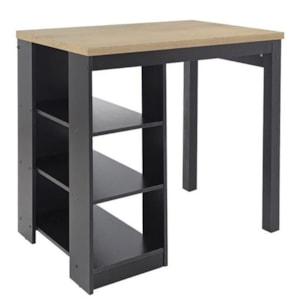 Bancada Ilha Cozinha 3 Prateleiras 90x60 cm CD1022 Dtall Preto Bancada Ilha Cozinha 3 Prateleiras 90x60 cm CD1022 Dtall Preto