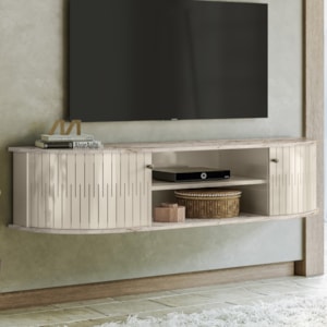 Bancada Suspensa Tv 60 Pol 2P 136 cm Modena Calacata Off White MADETEC
