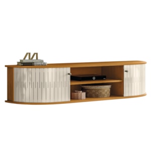 Bancada Suspensa Tv 60 Pol 2P 136 cm Modena Cinamomo Off White MADETEC