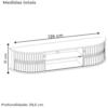 Bancada Suspensa Tv 60 Pol 2P 136 cm Modena Cinamomo Off White MADETEC