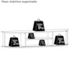 Bancada Suspensa Tv 60 Pol 2P 136 cm Modena Cinamomo Off White MADETEC