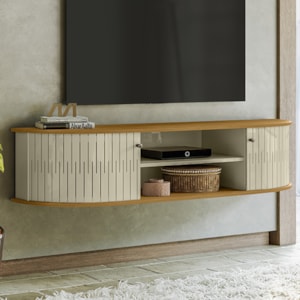 Bancada Suspensa Tv 60 Pol 2P 136 cm Modena Cumaru Opala MADETEC